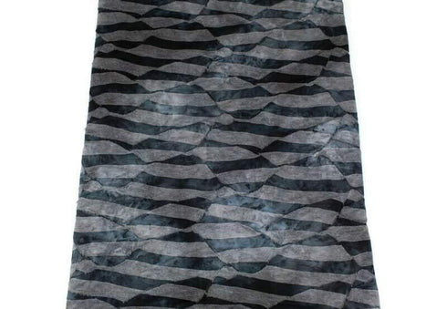 Dark Purple and Gray Pleated Tie Dye Burnout Knit Fabric